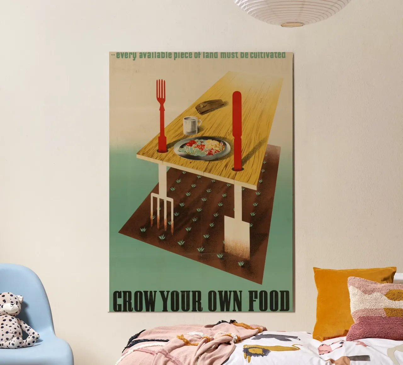 Poster di propaganda della seconda guerra mondiale "Coltivate il vostro cibo". poster da ClubArt
