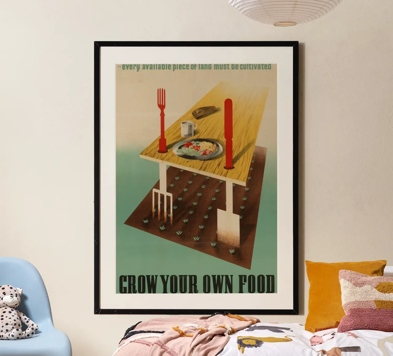 Poster di propaganda della seconda guerra mondiale "Coltivate il vostro cibo". poster da ClubArt
