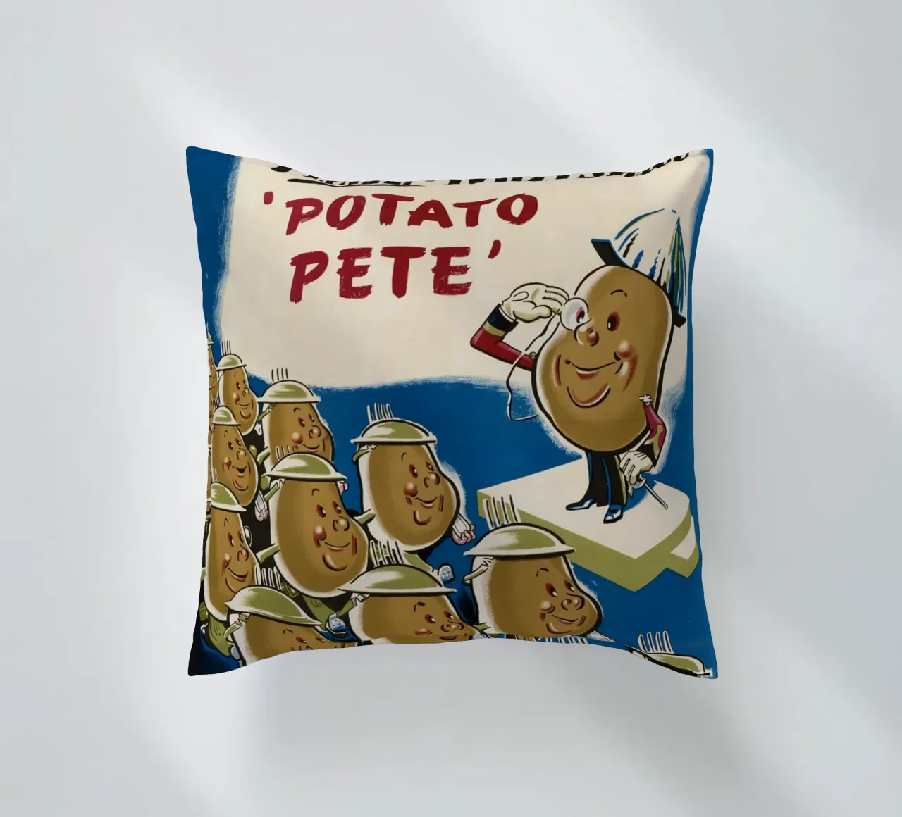 WWII "Field-Marshal Potato Pete" Propaganda Poster cuscino da ClubArt