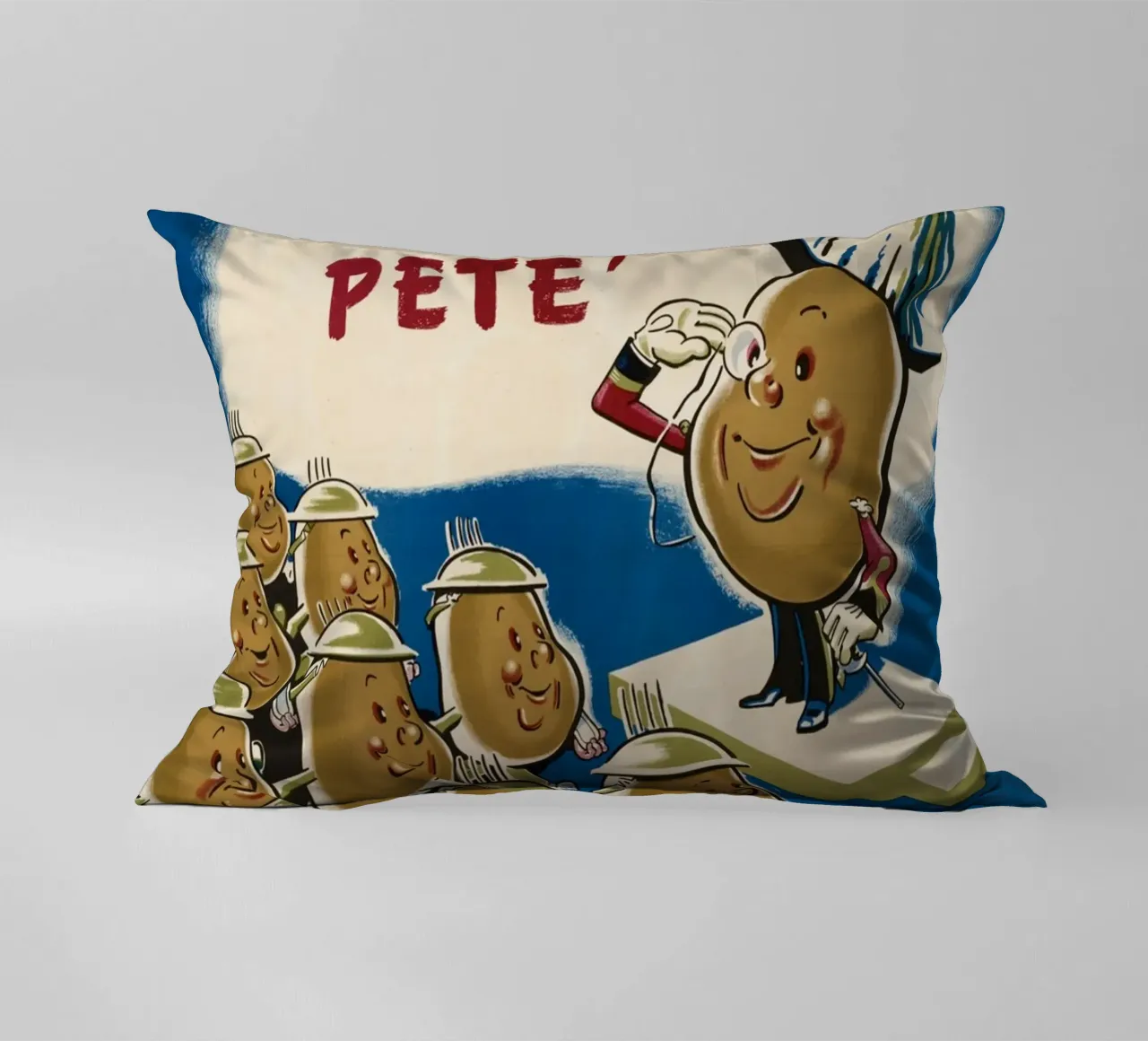 WWII "Field-Marshal Potato Pete" Propaganda Poster cuscino da ClubArt