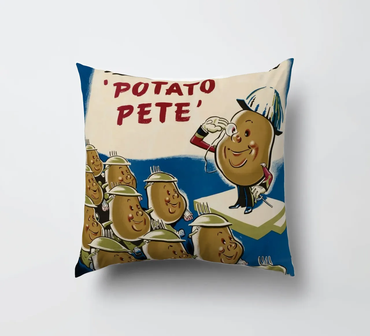 WWII "Field-Marshal Potato Pete" Propaganda Poster cuscino da ClubArt