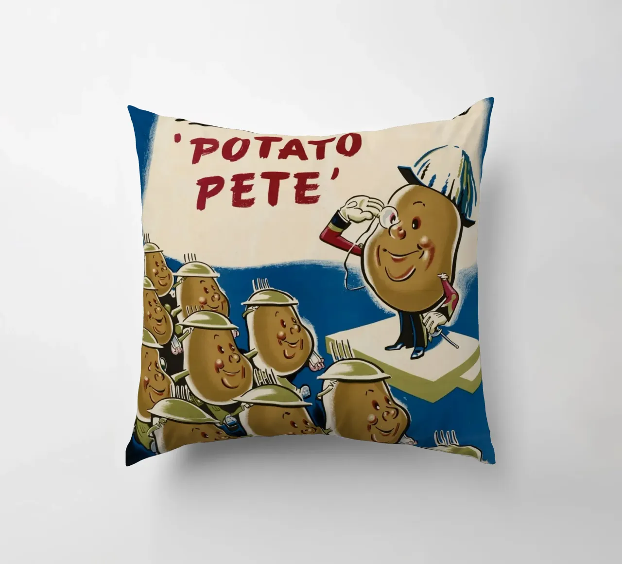 WWII "Field-Marshal Potato Pete" Propaganda Poster cuscino da ClubArt