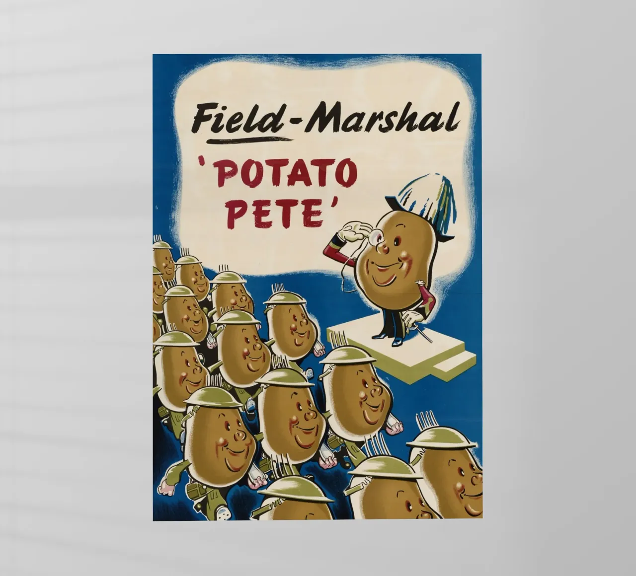 WWII "Field-Marshal Potato Pete" Propaganda Poster pellicola backlit da ClubArt