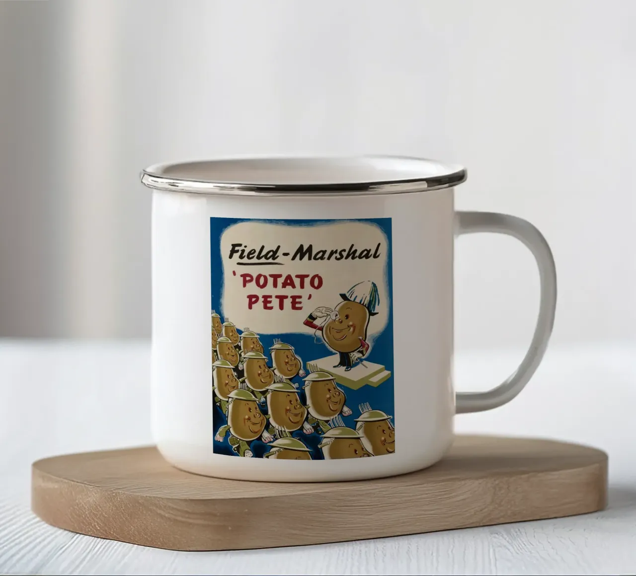 WWII "Field-Marshal Potato Pete" Propaganda Poster tazza in smalto da ClubArt