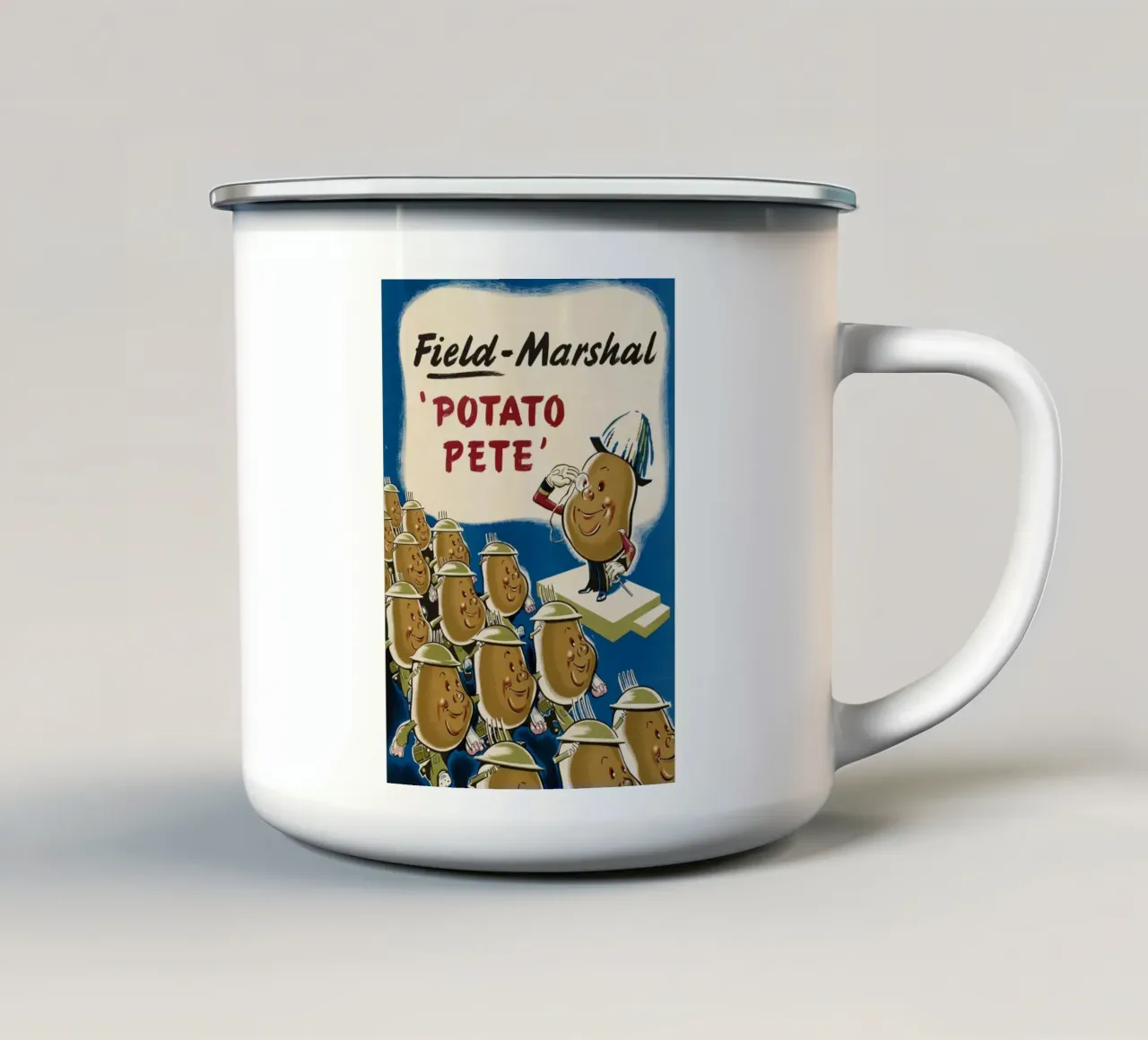 WWII "Field-Marshal Potato Pete" Propaganda Poster tazza in smalto da ClubArt