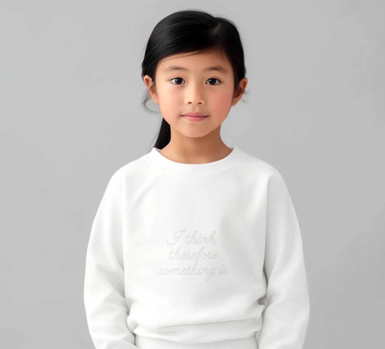 I THINK, THEREFORE SOMETHING IS white felpa bambino da Vintage Van Gogh