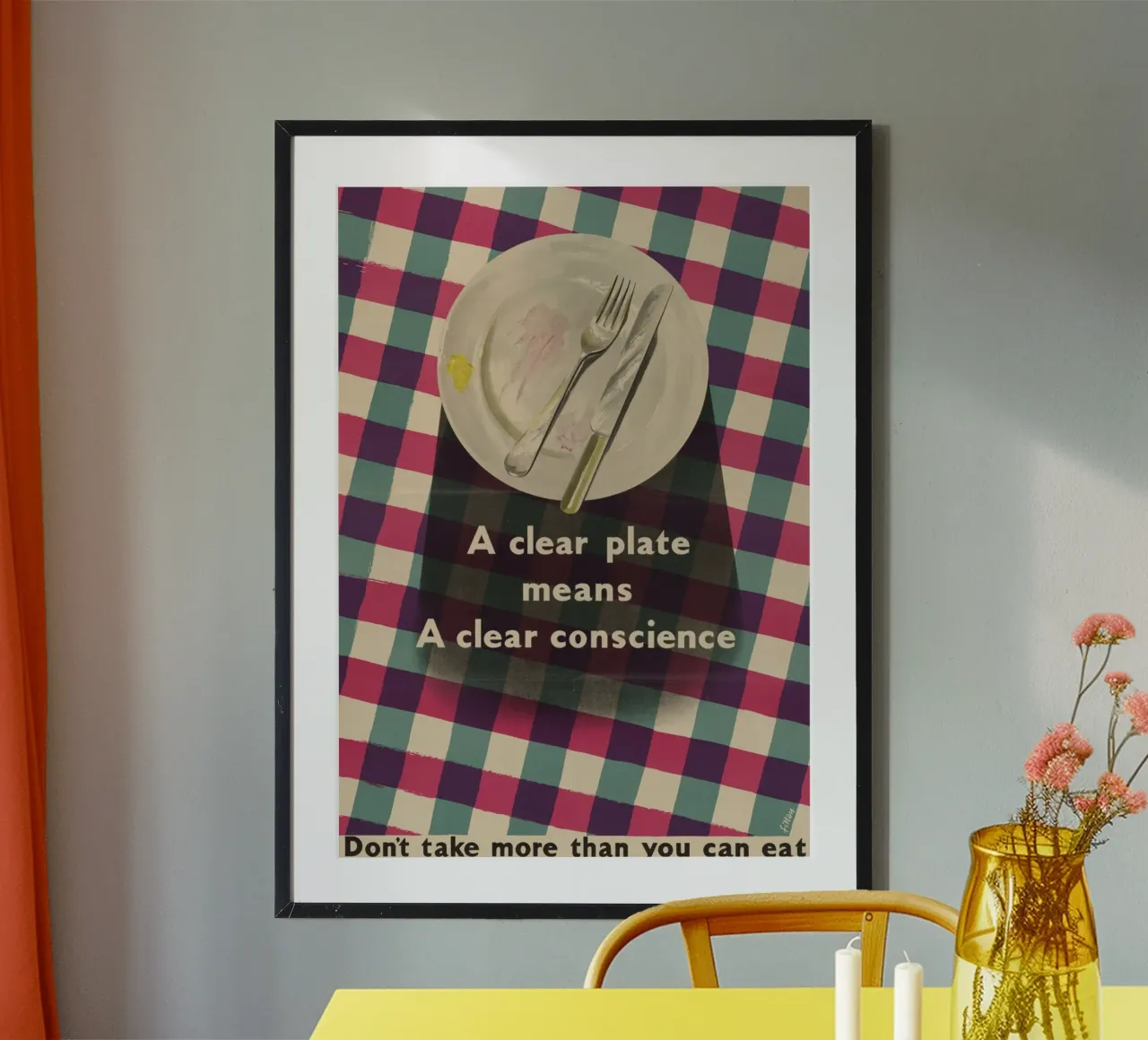 "Sauberer Teller, reines Gewissen" WWII-Poster zur Lebensmittelverschwendung Poster von ClubArt