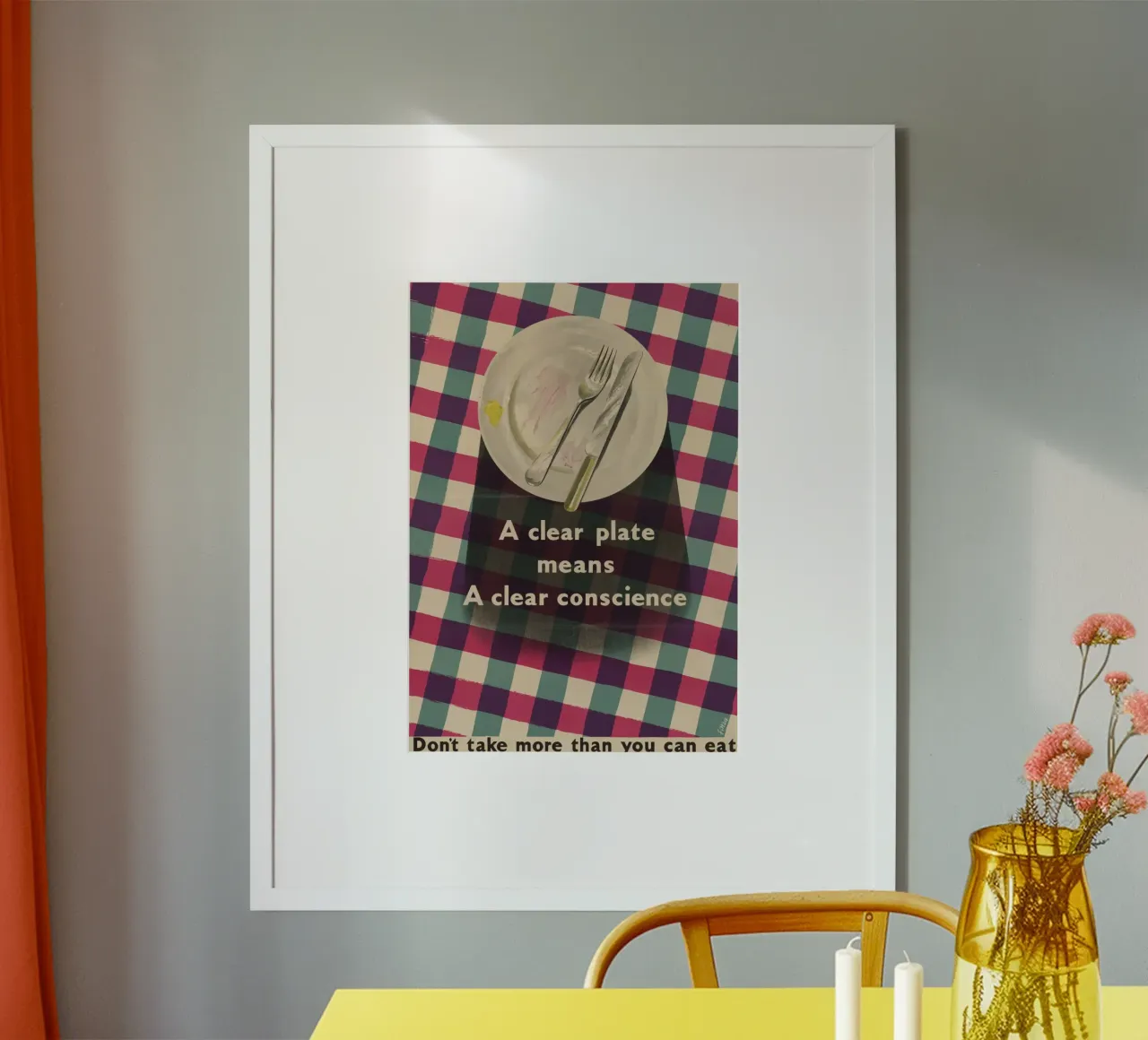 "Sauberer Teller, reines Gewissen" WWII-Poster zur Lebensmittelverschwendung Poster von ClubArt