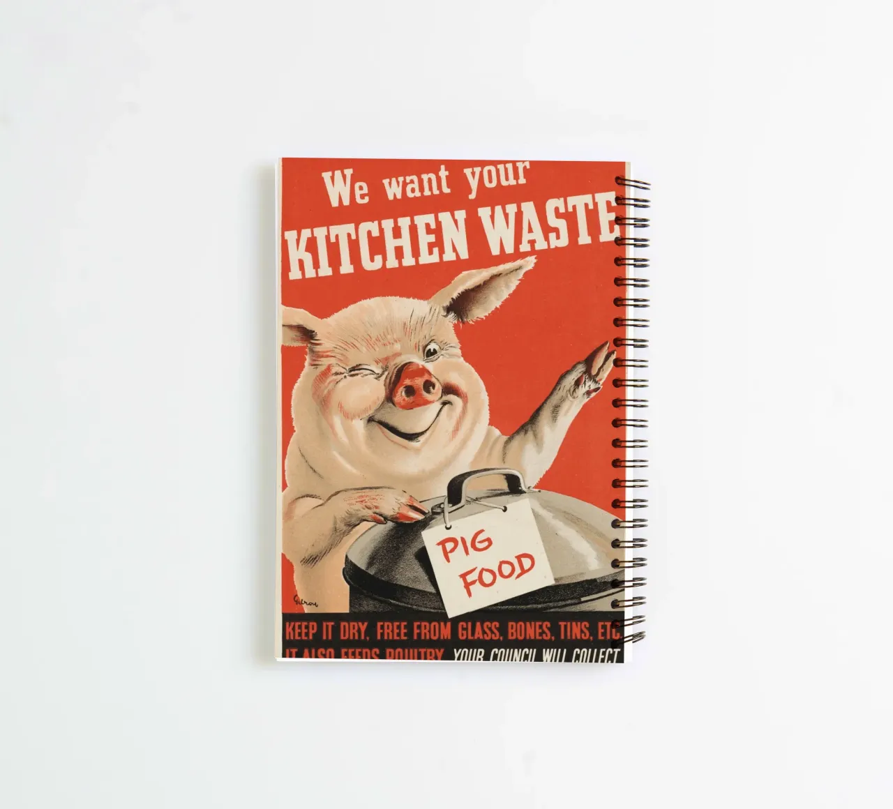 "Wir wollen Ihre Küchenabfälle" WWII Schweinefutter Poster Ringbuch von ClubArt