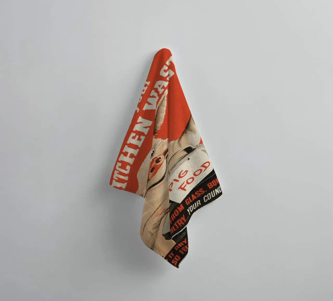 "Wir wollen Ihre Küchenabfälle" WWII Schweinefutter Poster Handtuch von ClubArt