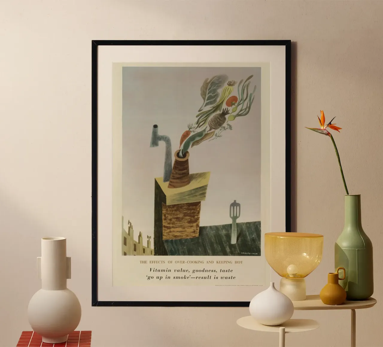 WWII "Überkochende Verschwendung" Lebensmittel-Propagandaplakat Poster von ClubArt
