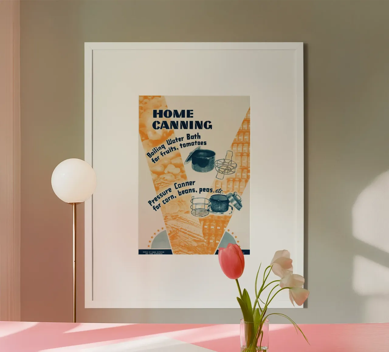 Poster d'epoca sull'inscatolamento domestico del Dipartimento dell'Agricoltura degli Stati Uniti poster con telaio in plastica da ClubArt