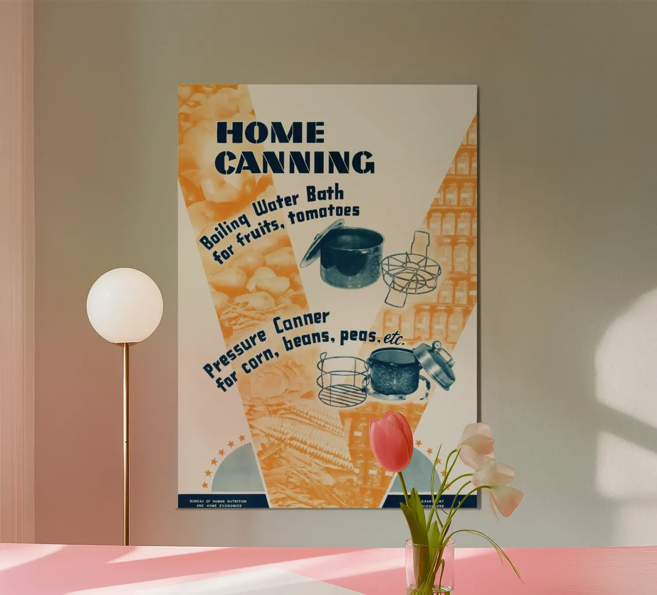 Poster d'epoca sull'inscatolamento domestico del Dipartimento dell'Agricoltura degli Stati Uniti poster con telaio in plastica da ClubArt