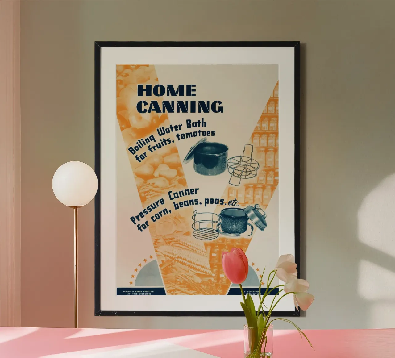 Poster d'epoca sull'inscatolamento domestico del Dipartimento dell'Agricoltura degli Stati Uniti poster con telaio in plastica da ClubArt