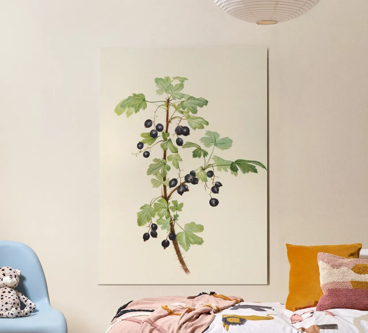 Stampa botanica vintage sul ribes nero - Ribes Nigrum Art pannello forex da ClubArt