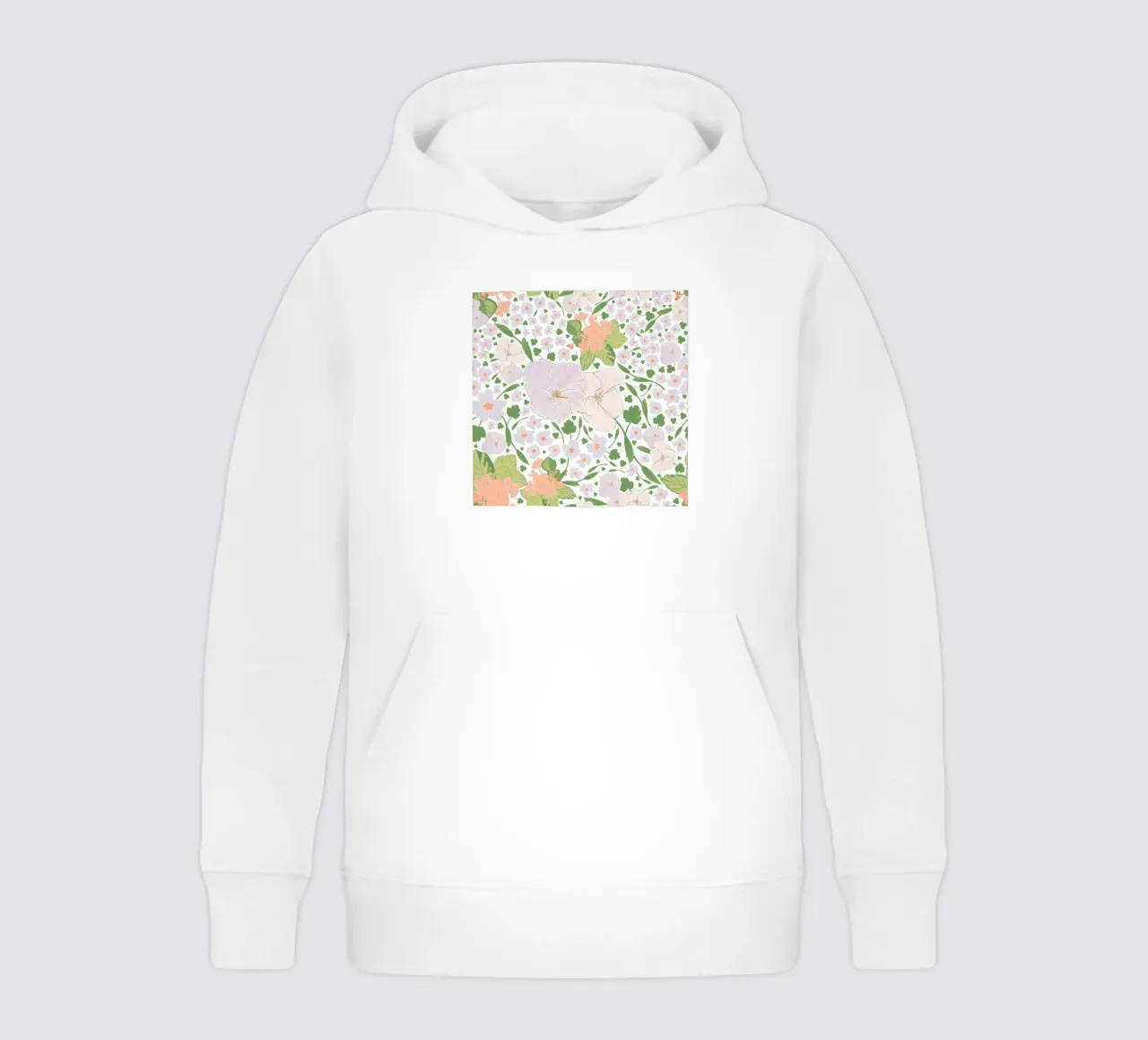 Modello di fiore retrò bianco felpa bambino con cappuccio da gulsengunel