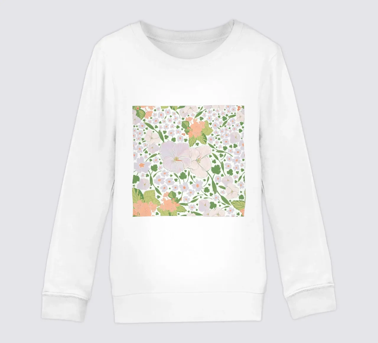 Modello di fiore retrò bianco felpa bambino da gulsengunel