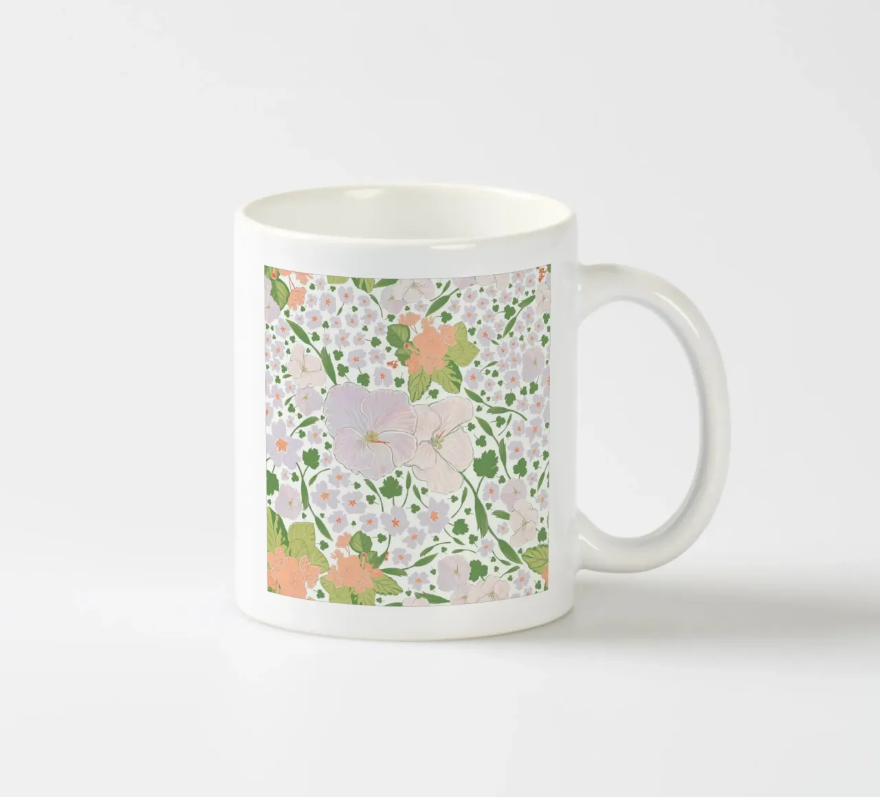 Modello di fiore retrò bianco tazza in ceramica da gulsengunel