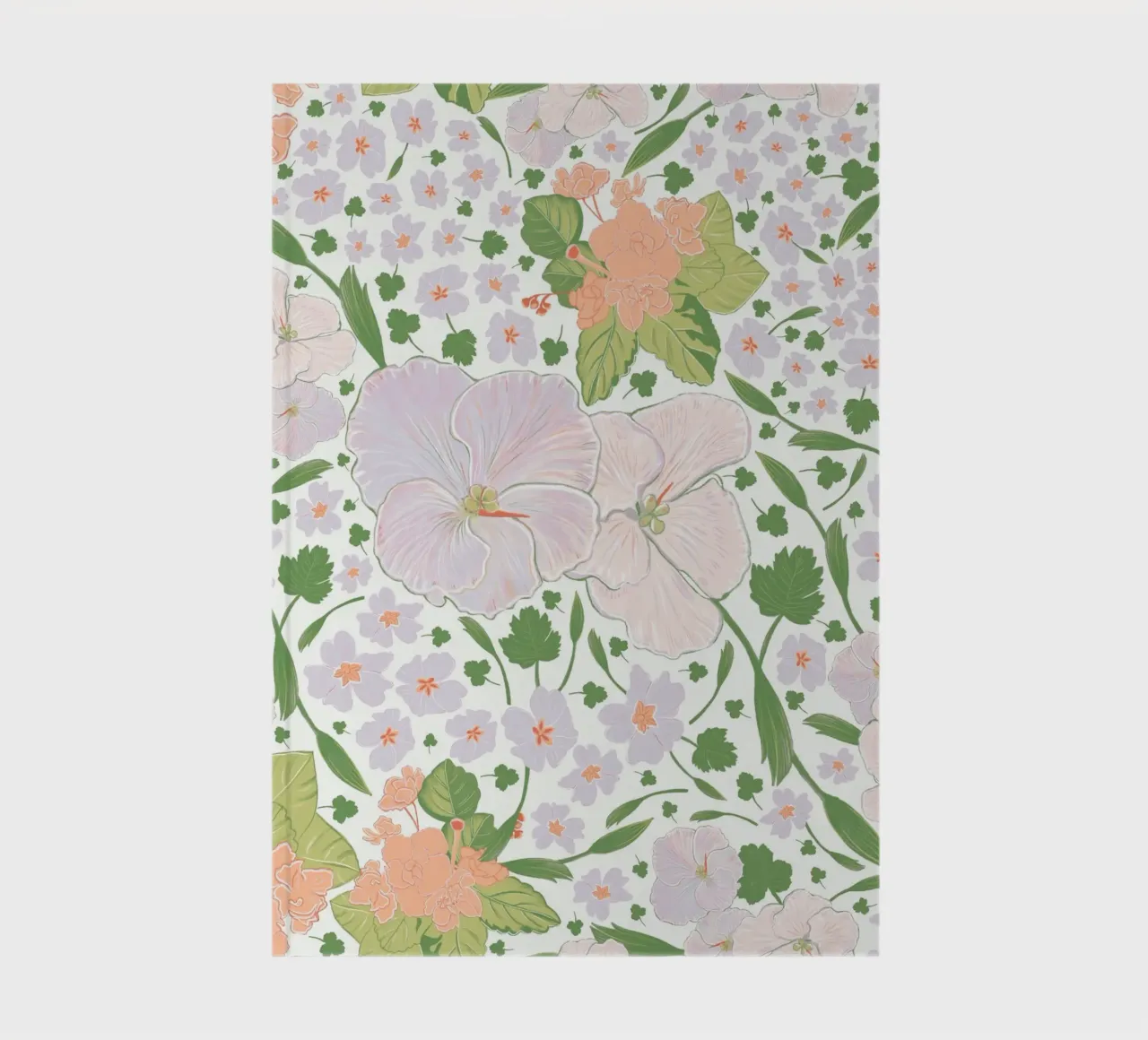 Retro flower pattern white notebook by gulsengunel