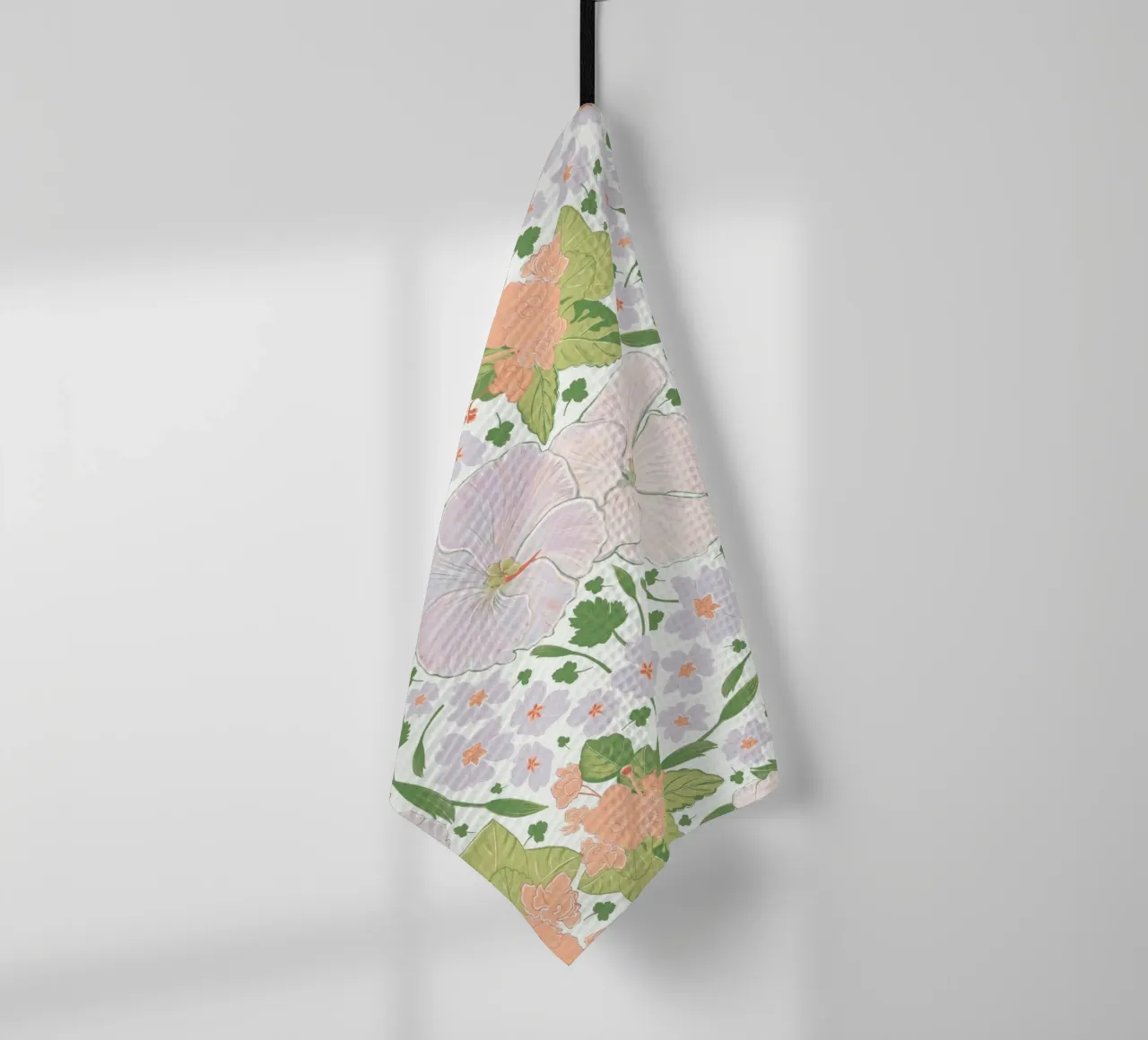 Modello di fiore retrò bianco canovaccio da cucina da gulsengunel