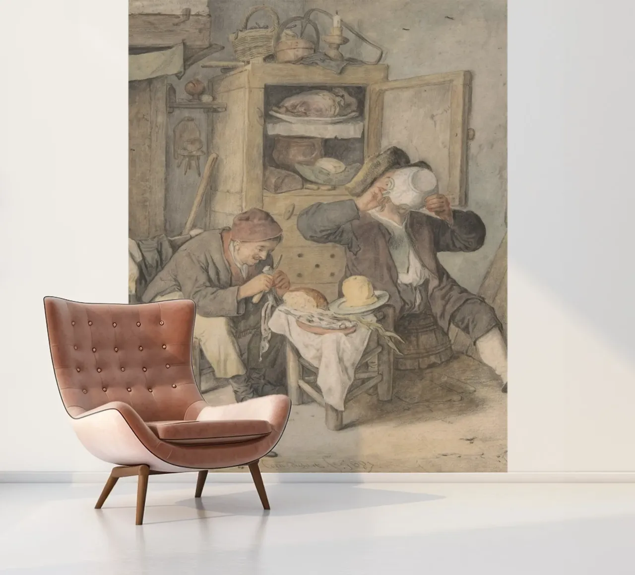 18th Century Tavern Scene - Rustic Genre Art Print photo wallpaper by ClubArt