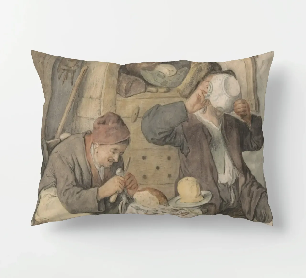 18th Century Tavern Scene - Rustic Genre Art Print decorative cushion by ClubArt