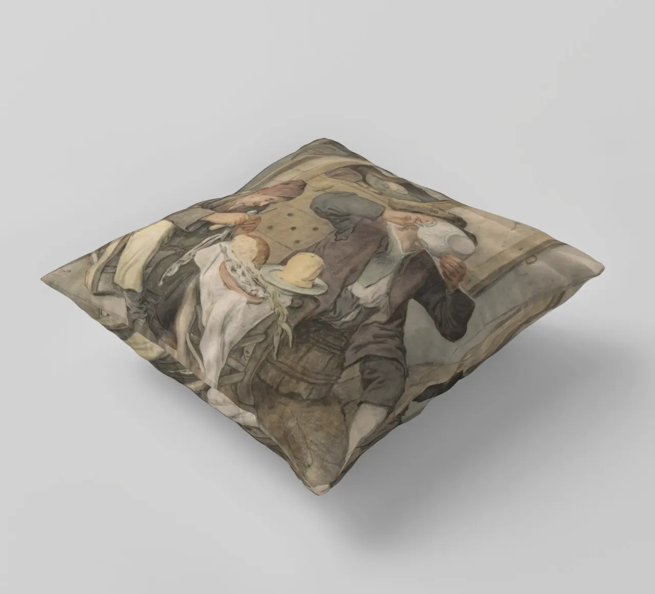 18th Century Tavern Scene - Rustic Genre Art Print decorative cushion by ClubArt