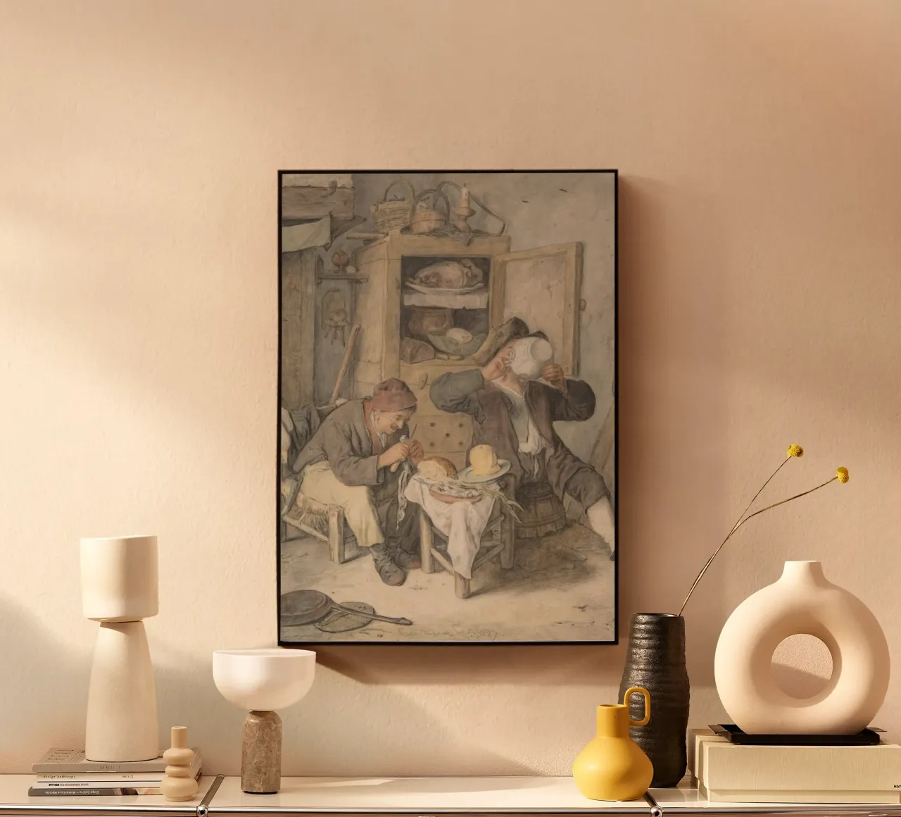 Scena di taverna del XVIII secolo - Stampa d'arte di genere rustico plexiglass da ClubArt