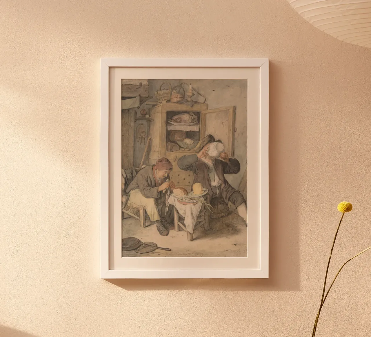 Scena di taverna del XVIII secolo - Stampa d'arte di genere rustico poster con telaio in alluminio da ClubArt