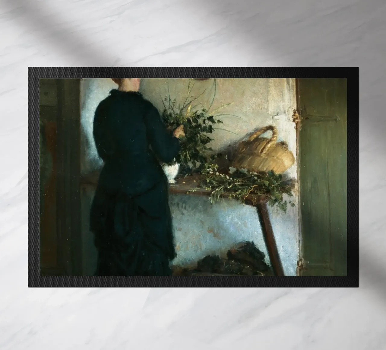 Donna in cucina rustica del XIX secolo - Pittura di genere zerbino da ClubArt