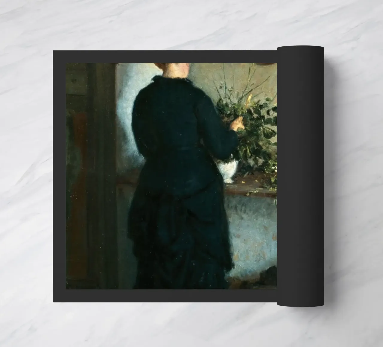 Donna in cucina rustica del XIX secolo - Pittura di genere zerbino da ClubArt