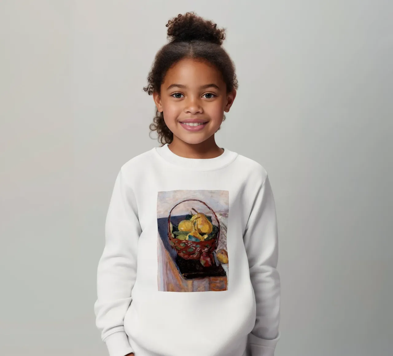 Cesto di frutta impressionista - Fascino rustico felpa bambino da ClubArt
