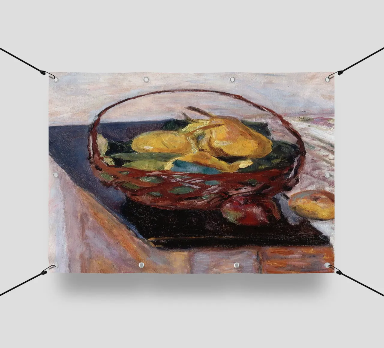 Cesto di frutta impressionista - Fascino rustico telo in pvc da ClubArt