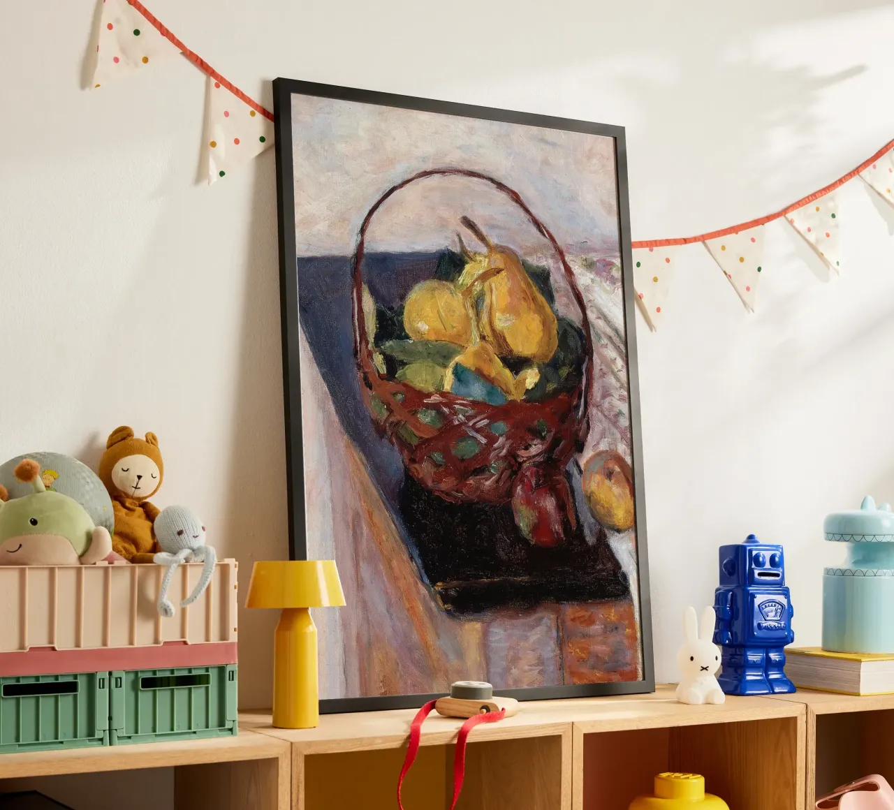Impressionistischer Obstkorb Stillleben - Rustikaler Charme Hahnemühle von ClubArt