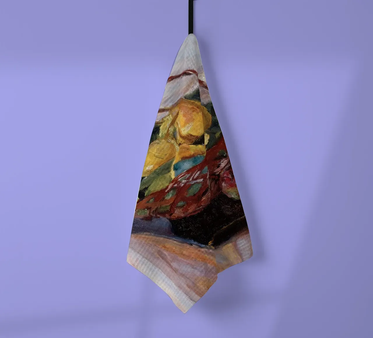 Cesto di frutta impressionista - Fascino rustico canovaccio da cucina da ClubArt