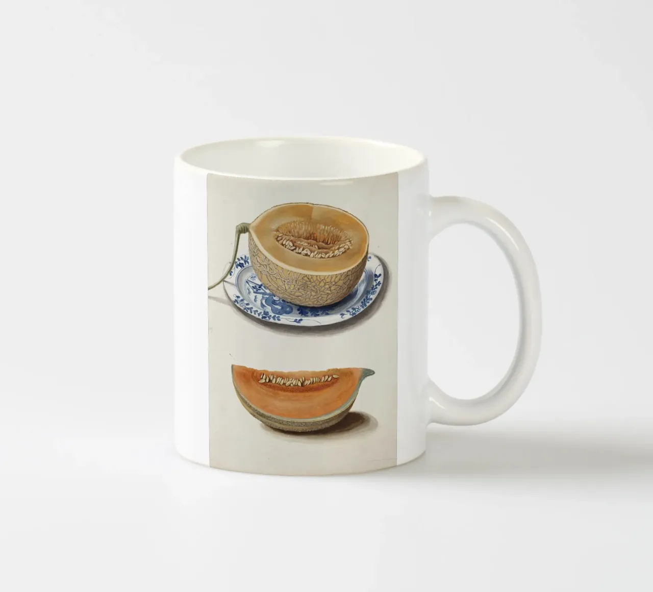 Vintage Cantaloupe Botanical Art - Melón Fruta Ilustración taza de cerámica de ClubArt