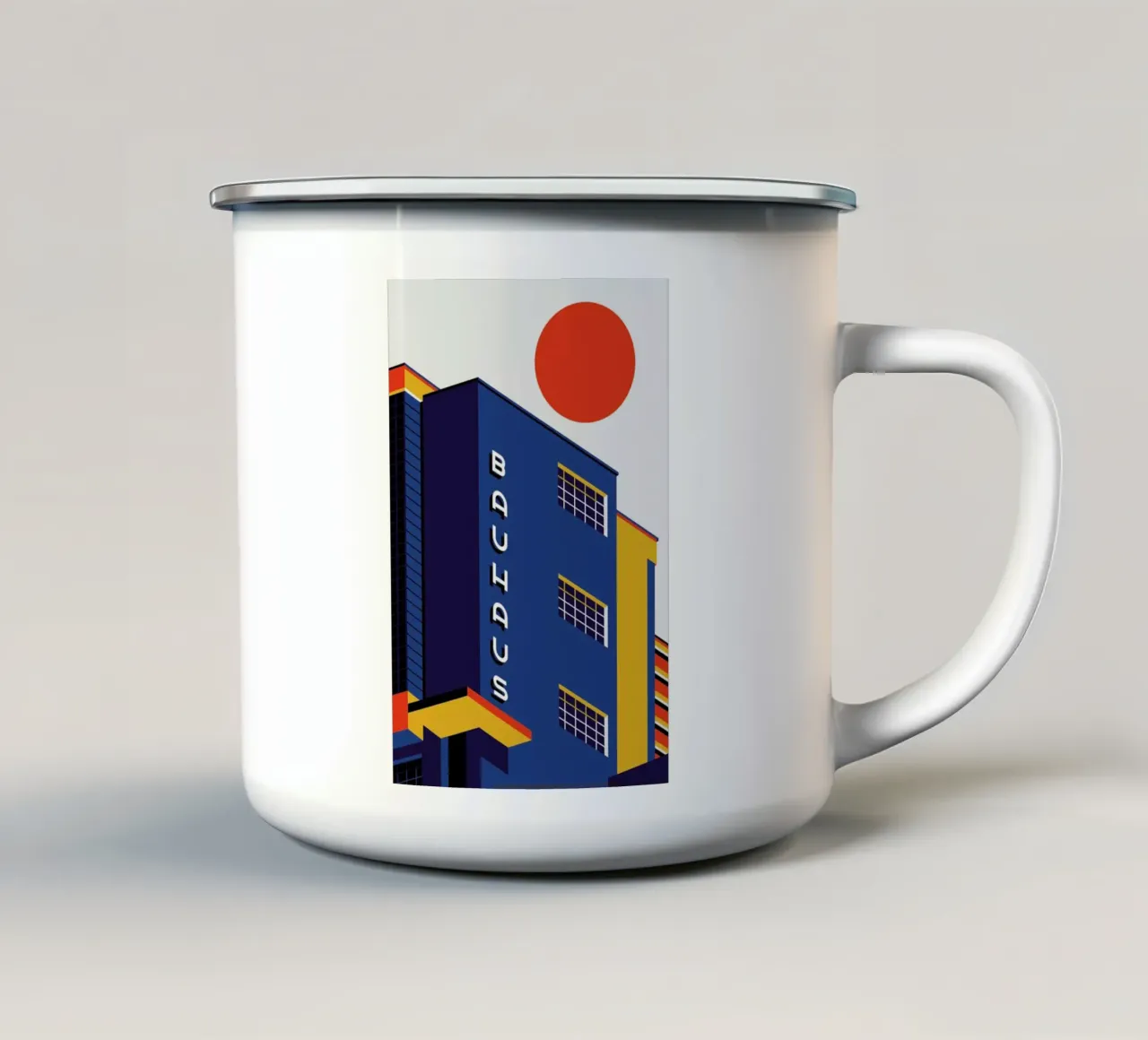 Edificio Bauhaus tazza in smalto da Bo Lundberg