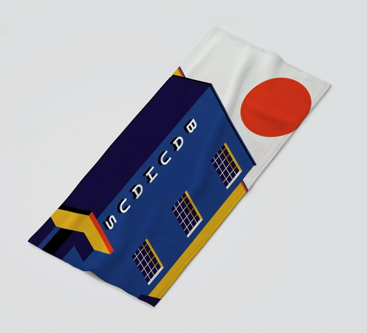 Bauhaus Building beach towel by Bo Lundberg