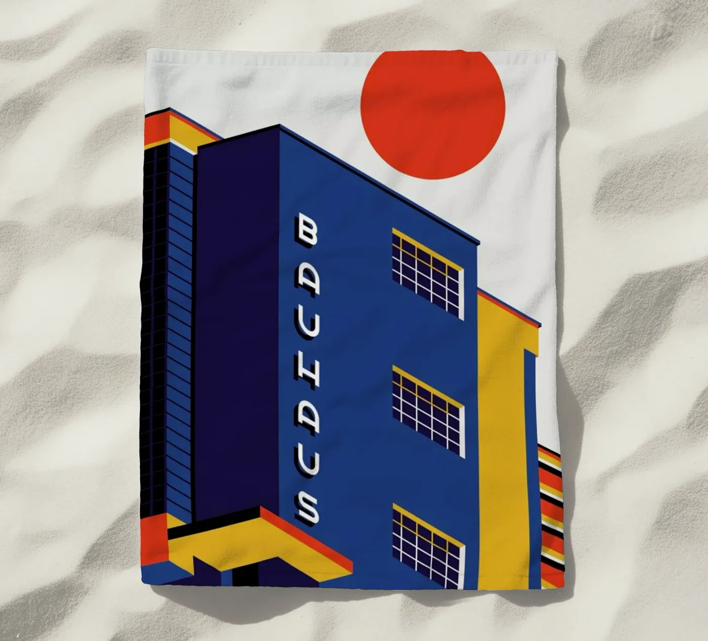 Bauhaus-Gebäude Strandtuch von Bo Lundberg