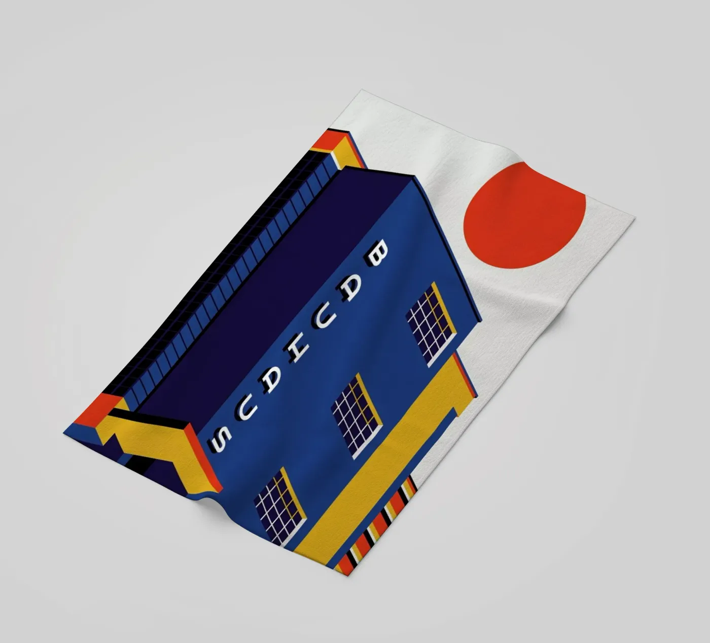 Bauhaus Building beach towel by Bo Lundberg