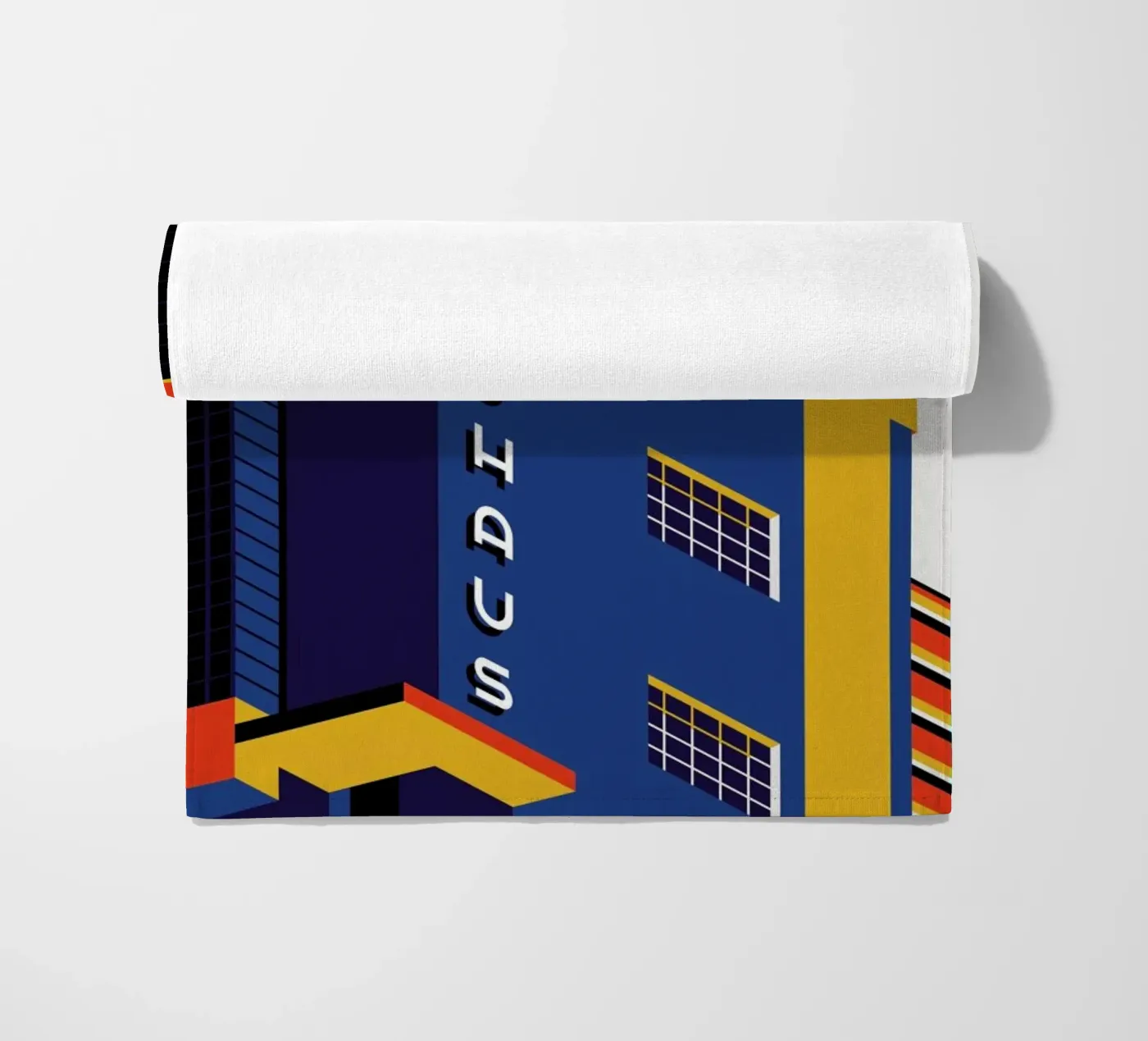 Bauhaus Building beach towel by Bo Lundberg