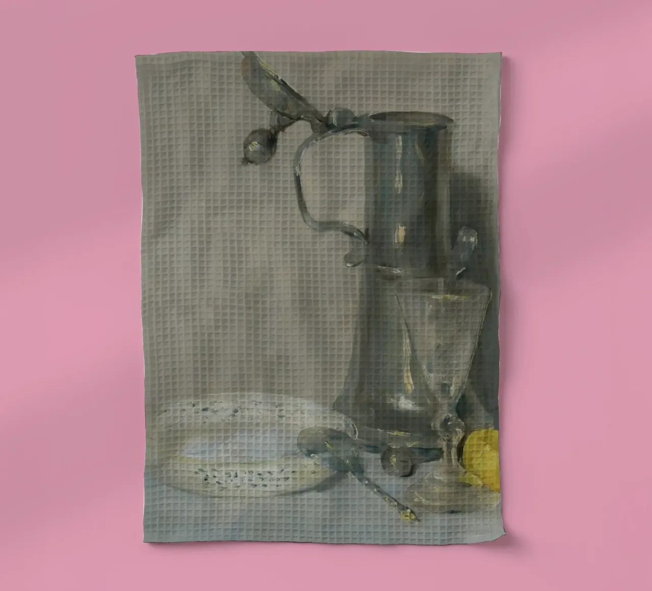 Nature morte en étain du 19e siècle - Academic Art Print torchon de ClubArt