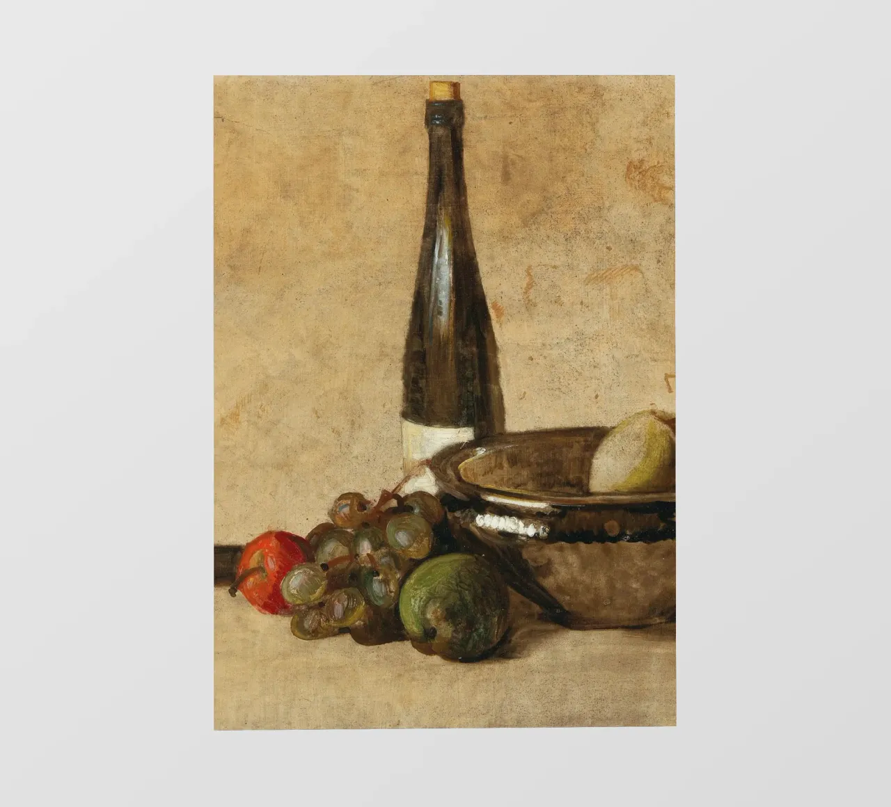 Natura morta di vino e frutta del XIX secolo - Fascino rustico telo in pvc da ClubArt