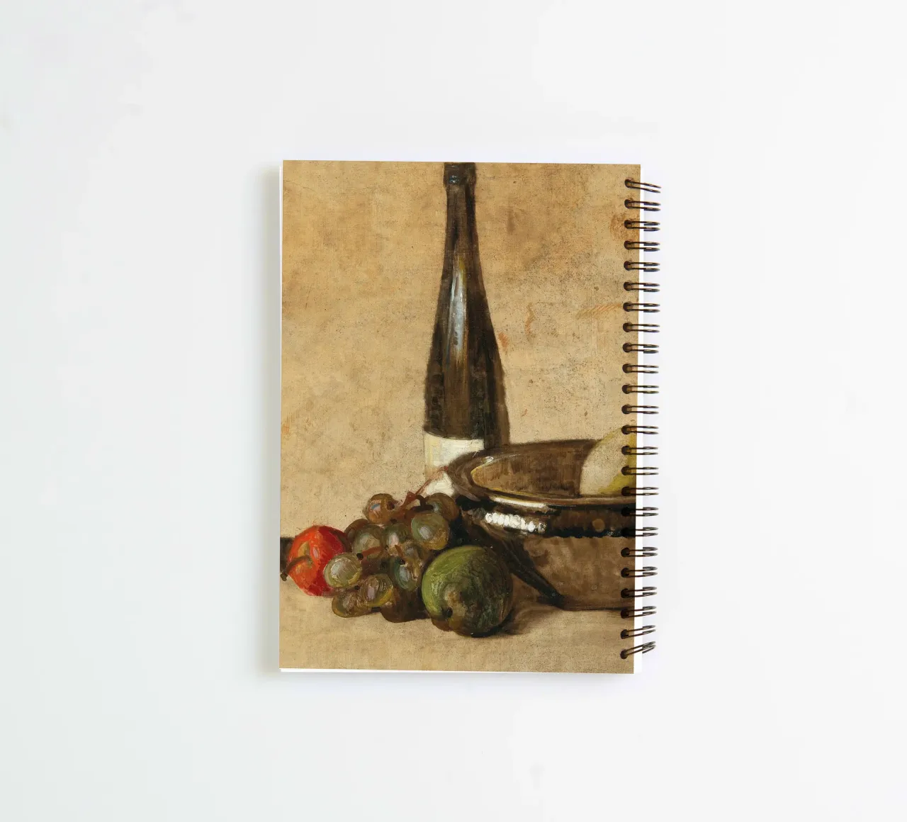19th Century Wine & Fruit Still Life - Rustic Charm spiral notebook by ClubArt