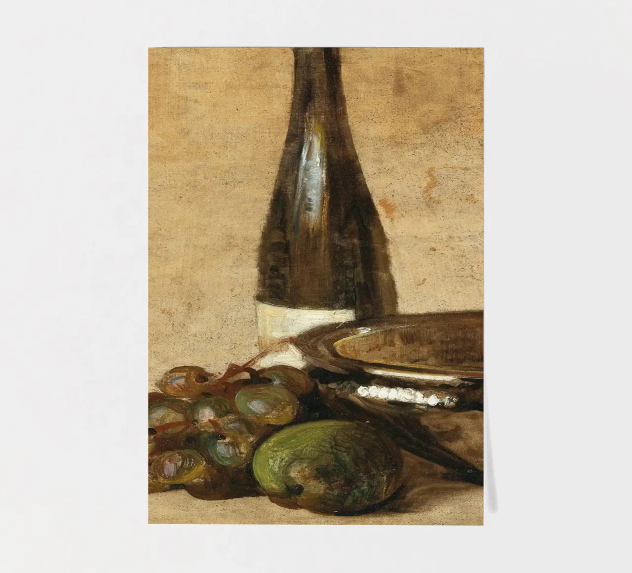 Nature morte au vin et aux fruits du 19e siècle - Charme rustique planche autocollant de ClubArt