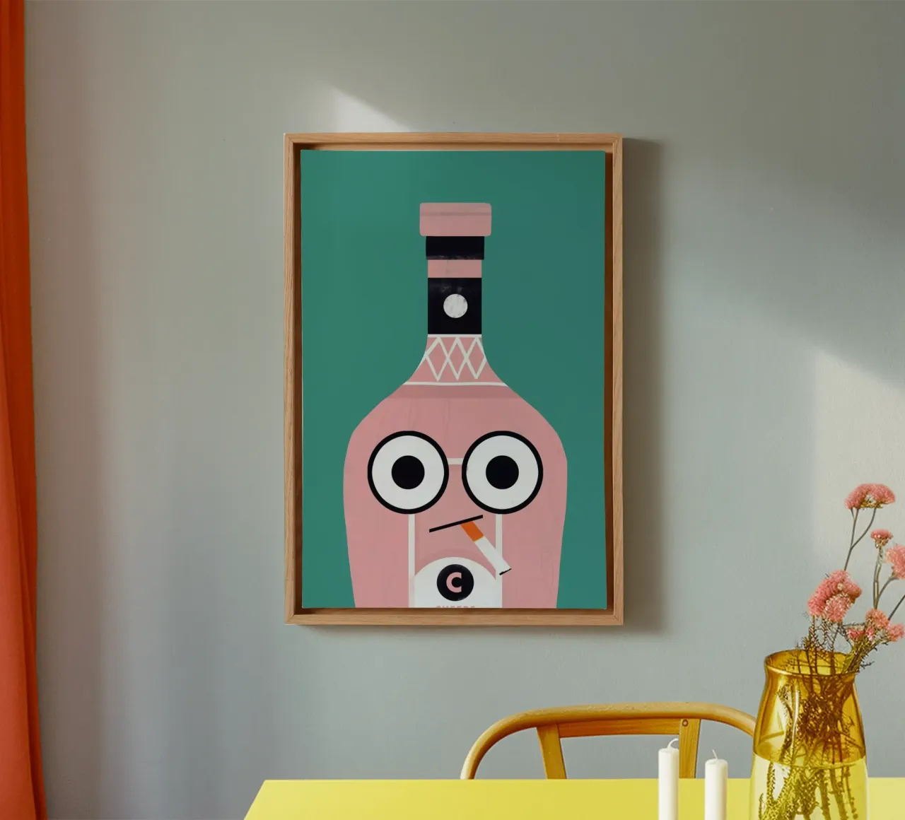 Cool Bottle tela con Cornice a cassetta da Doozal