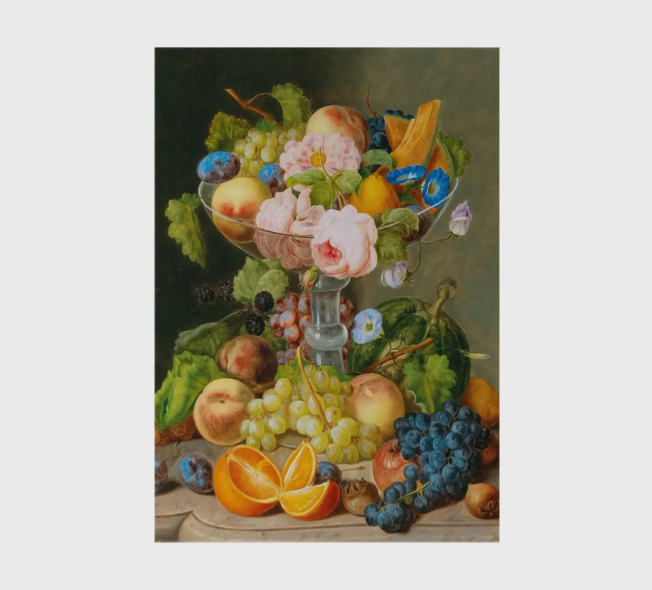 Victorian Fruit & Flower Cornucopia Still Life notebook by ClubArt