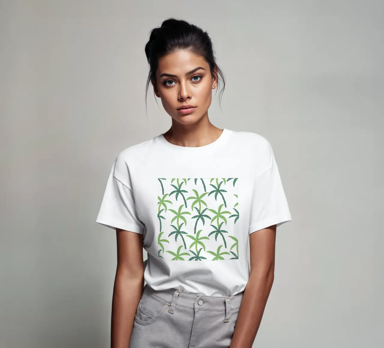 Rain forest with leopard pattern t-shirt by gulsengunel