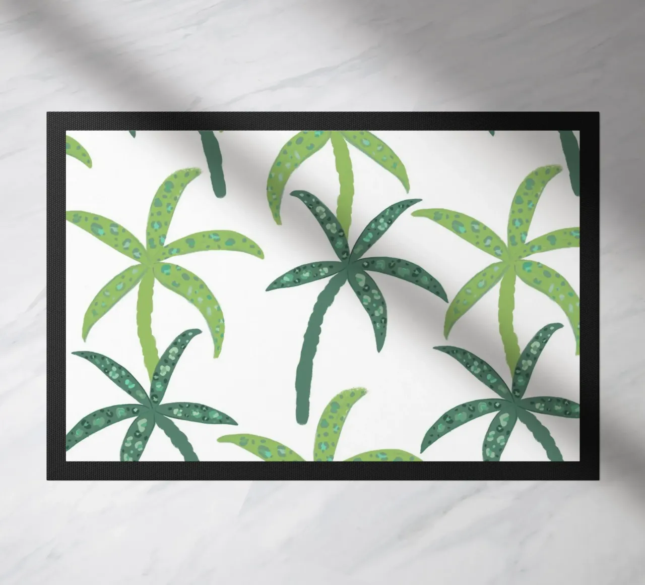 Rain forest with leopard pattern doormat by gulsengunel