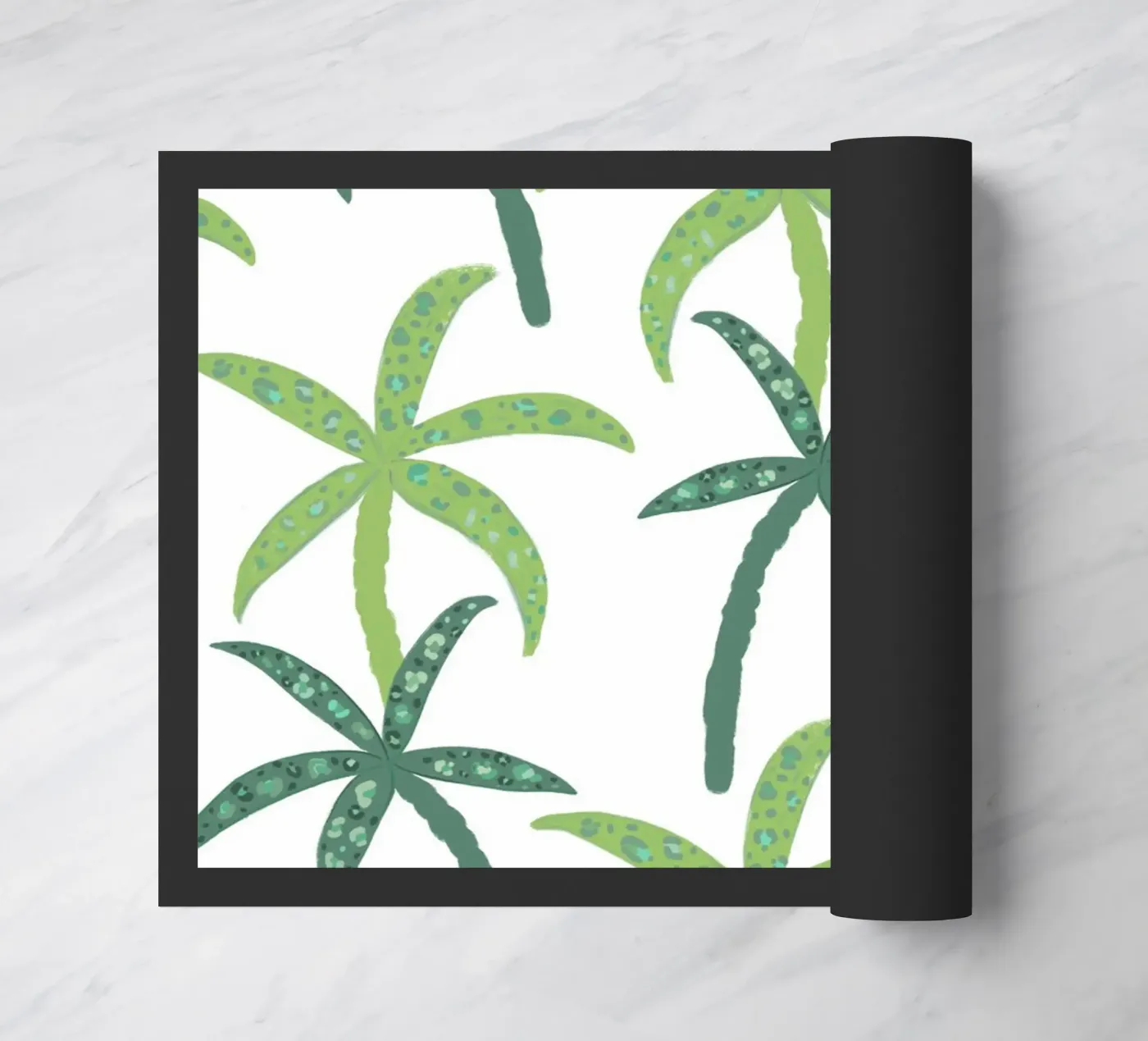 Rain forest with leopard pattern Fußmatte von gulsengunel